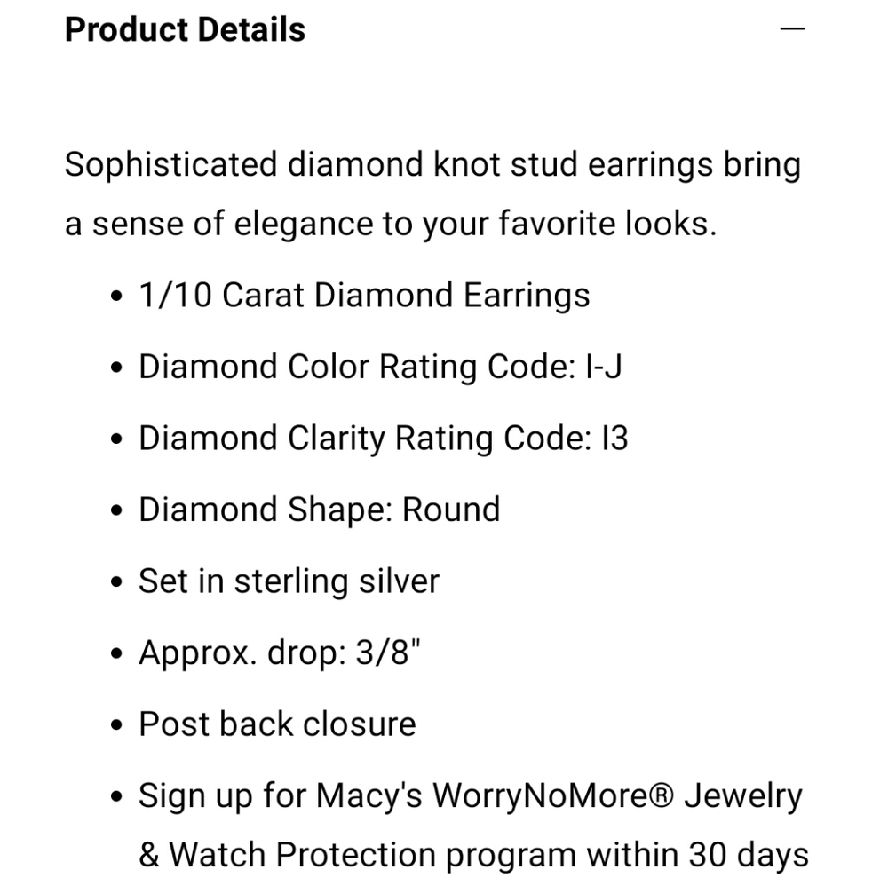 NWT Genuine Diamond love knot stud earrings - Picture 4 of 9